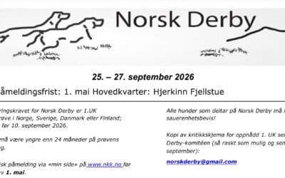 Norsk Derby 2026 – Påmeldingsfrist 1. mai!
