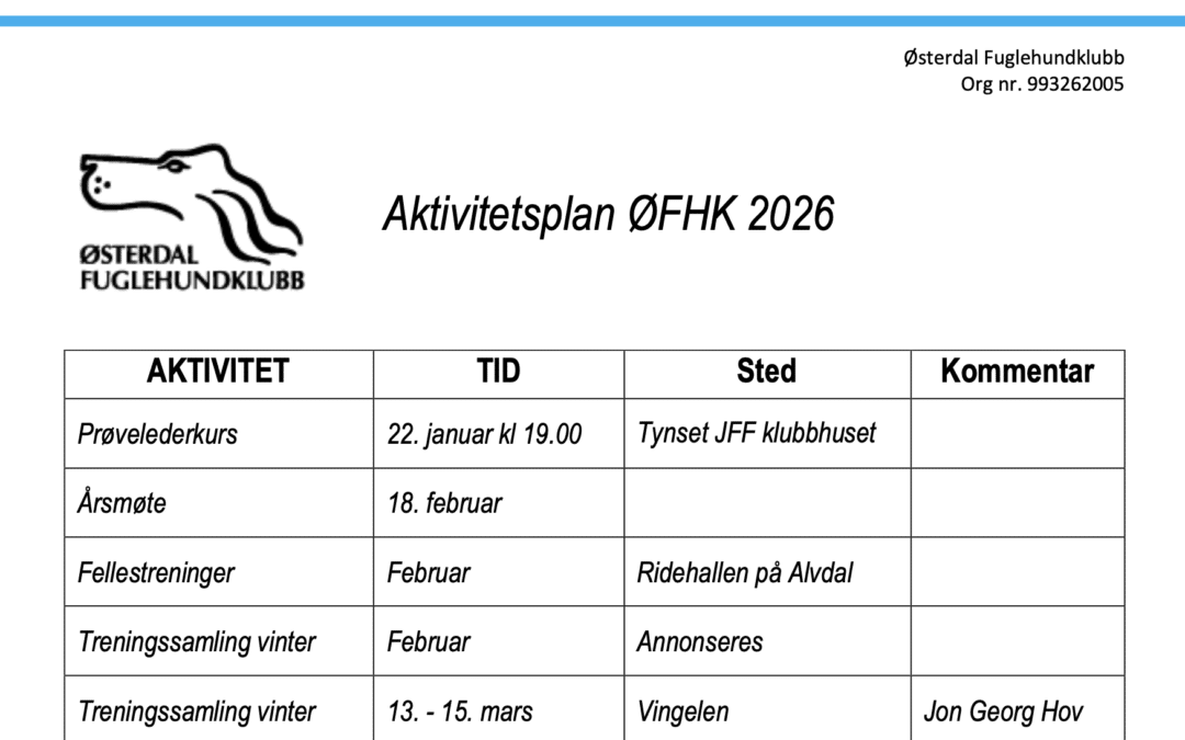 Aktivitetsplan 2026